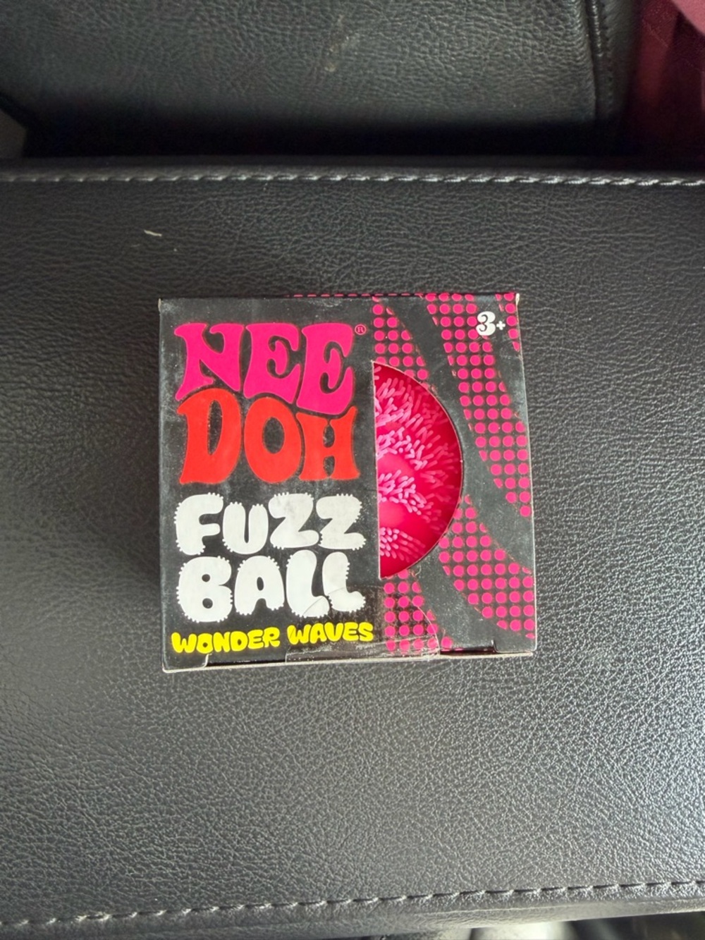 Needoh FUZZ BALL Squish Stress Ball Reliever Velvet Squeeze Wonder Waves Pink